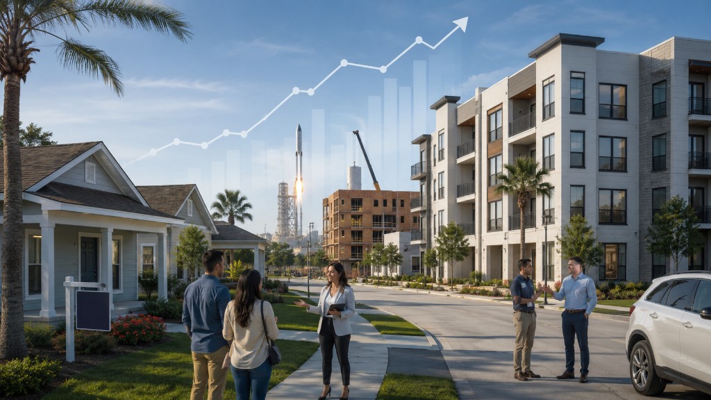 Prospective movers and real estate professionals in a growing Brownsville-style neighborhood with subtle housing demand signals.